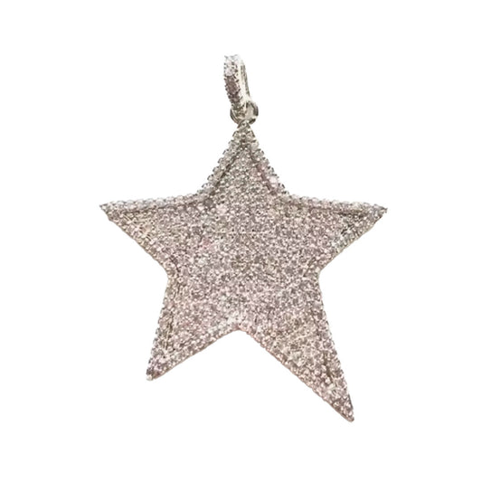 Dije de estrella grande plateado