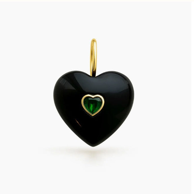 Dije Heart Gem Piedra Natural