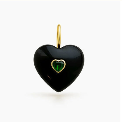 Dije Heart Gem Piedra Natural