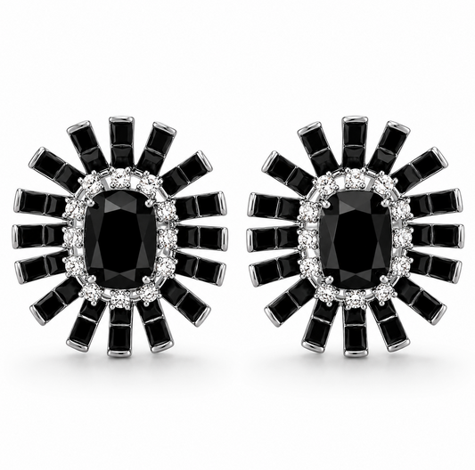Aretes Plateados Onyxa