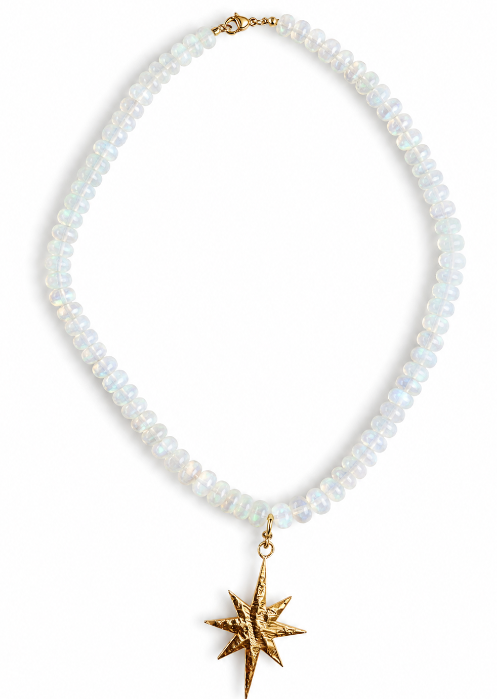 Collar Estelar Opalo con dije de Estrella Dorada