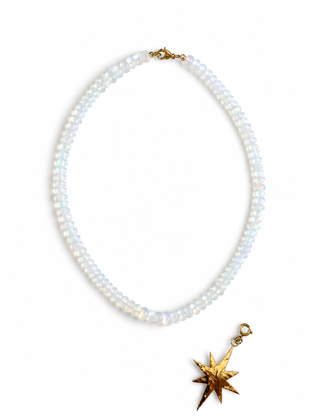 Collar Estelar Opalo con dije de Estrella Dorada