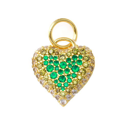 Ombre Heart Charm Gold