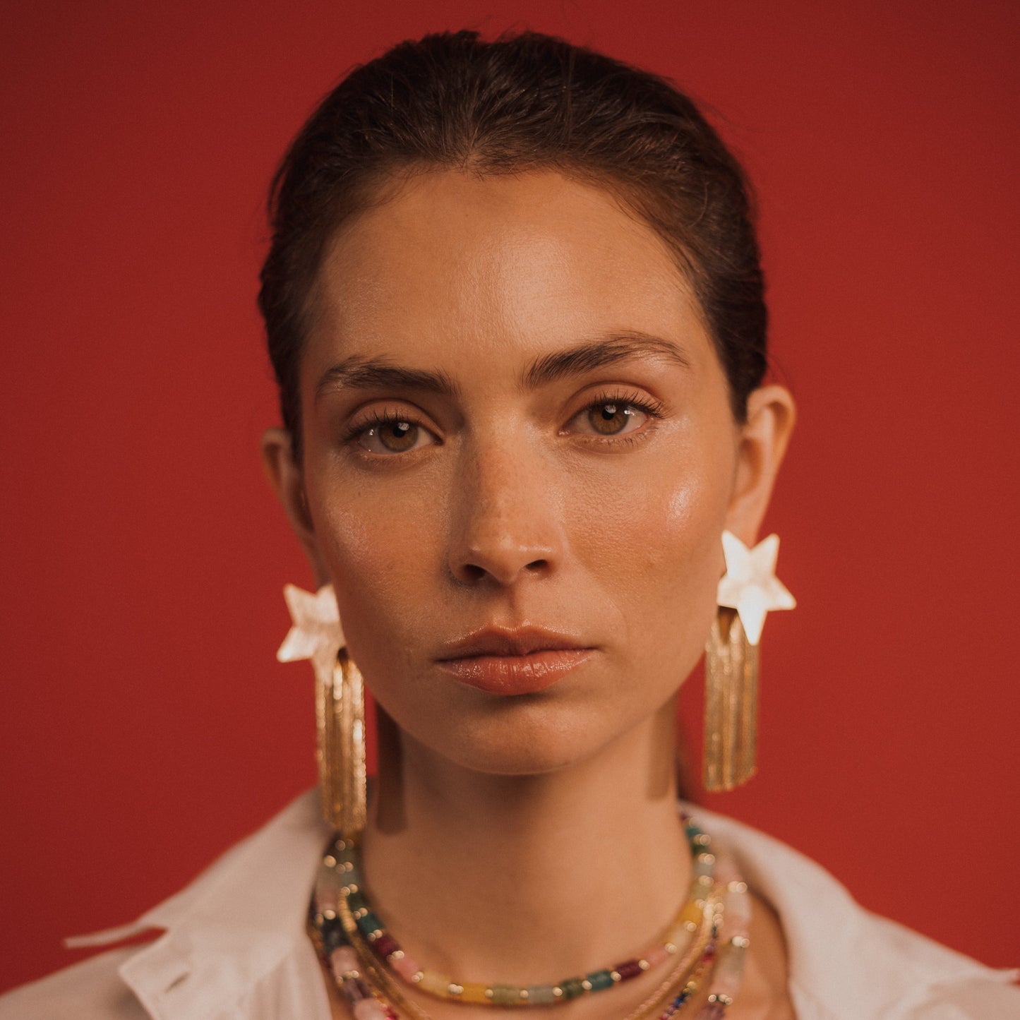 Collar Sunset Pukka | Cadena multicolor Dorada