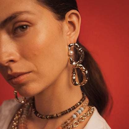 Collar Tiger Eye Pukka dorado |Joya bohemia Minimalista