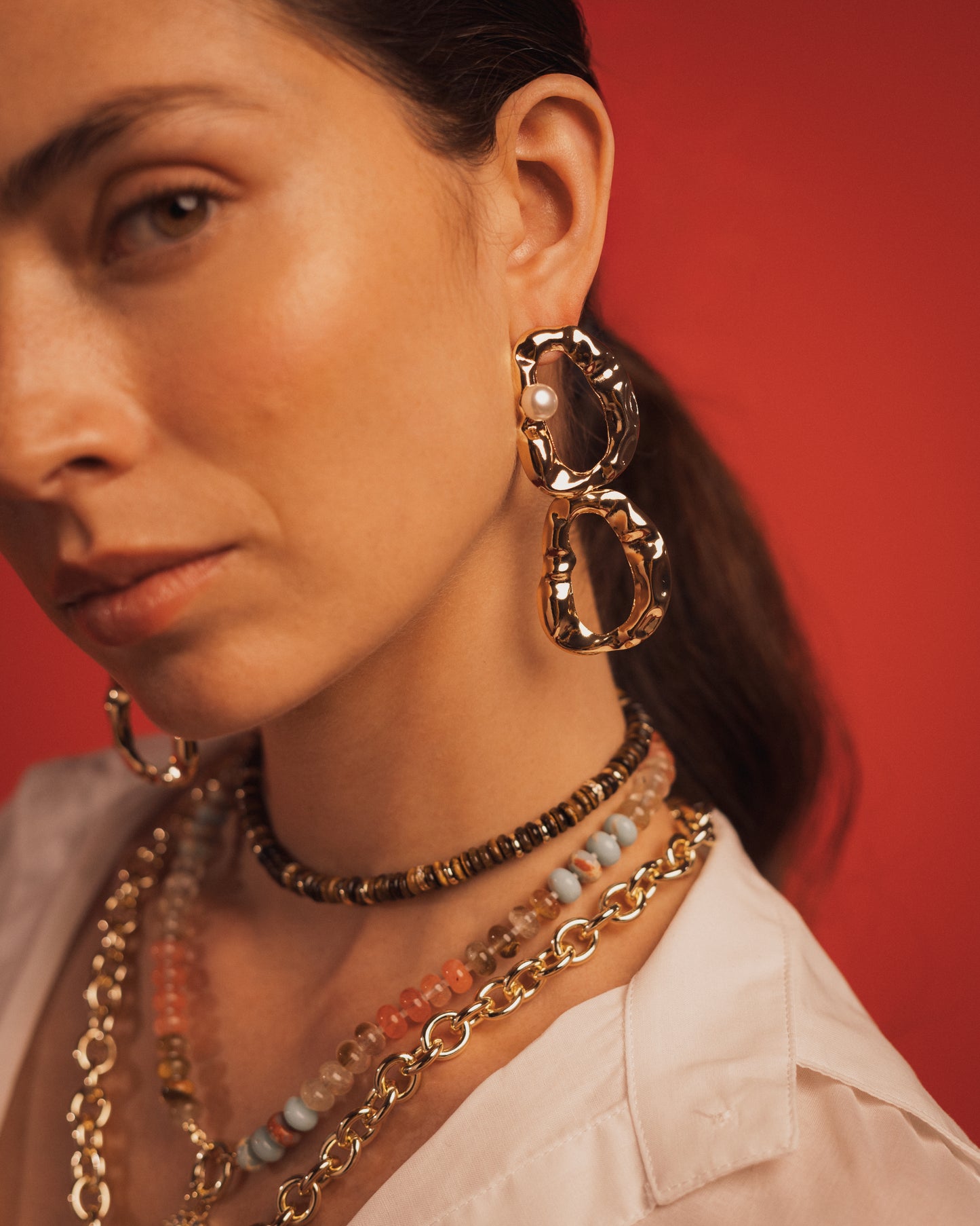 Collar Ocean Stone beaded Push