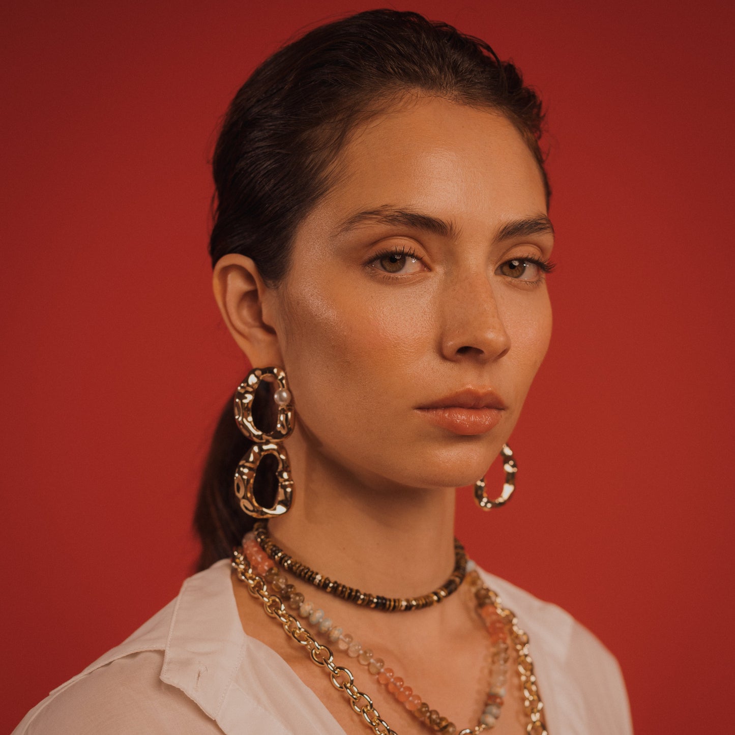 Collar Tiger Eye Pukka dorado |Joya bohemia Minimalista