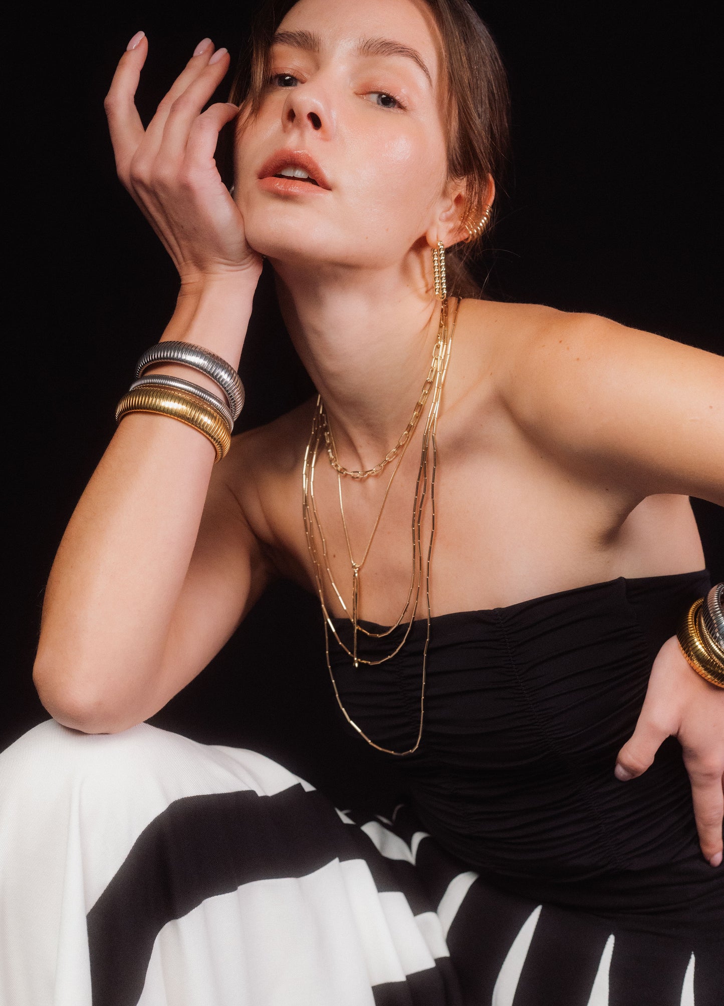 Aretes Rope Rectangle Hoops