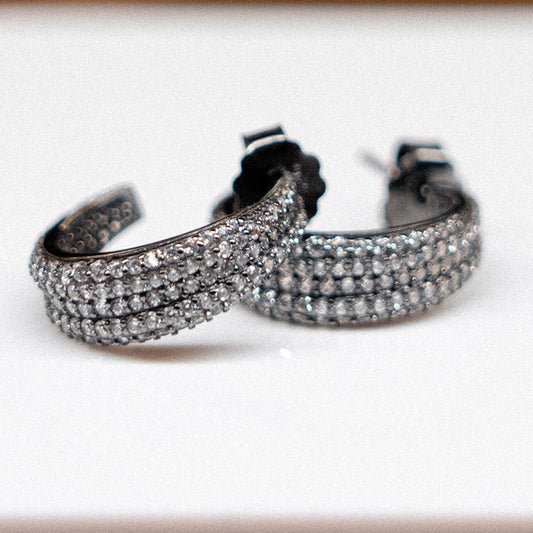 Aretes Black Mini hoops