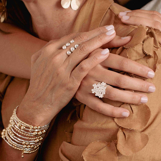Anillo plateado Triple