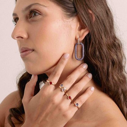 Anillo dorado color single