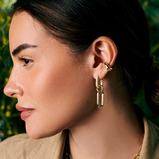 Aretes pave convertible dorados