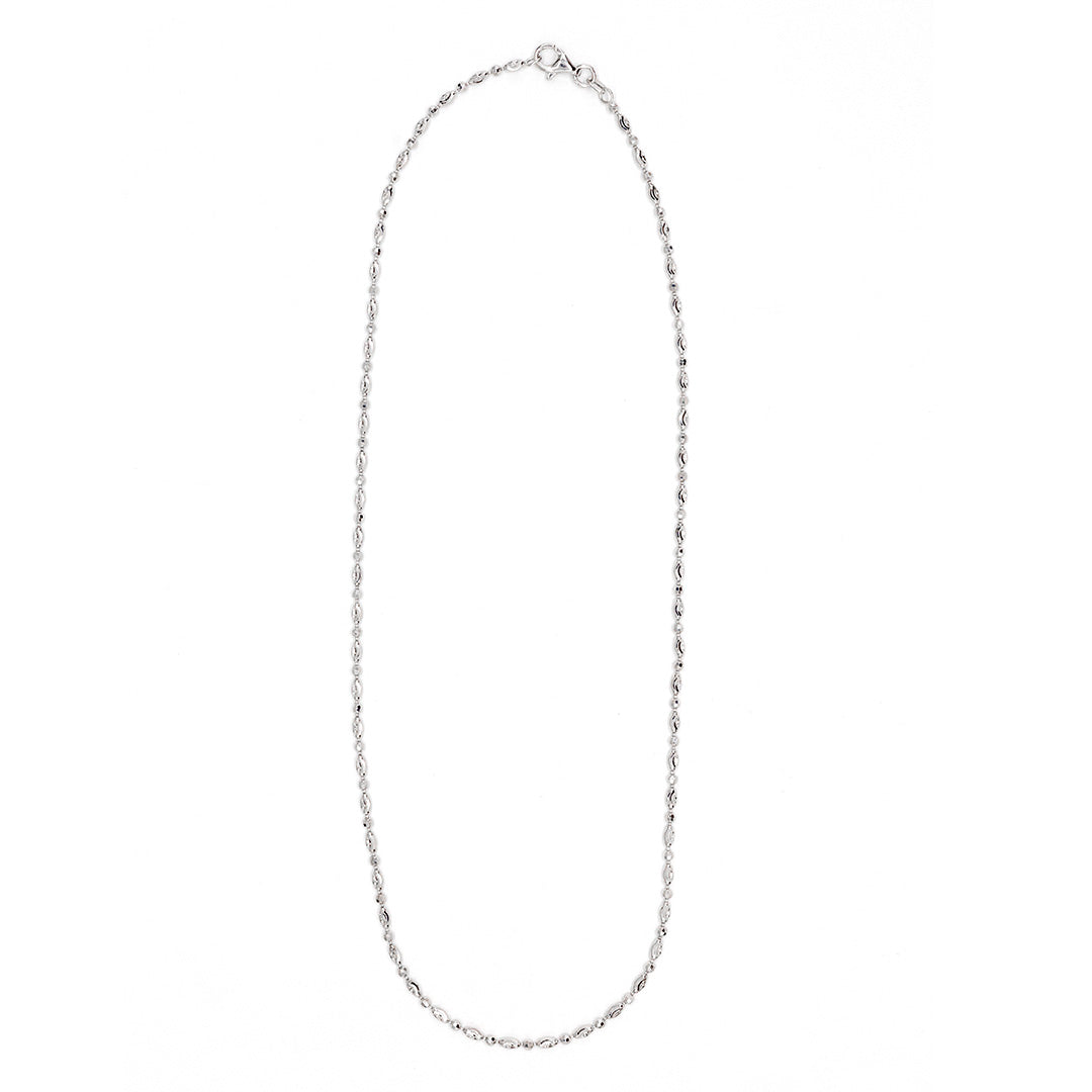 Cadena plateada Oval Dots