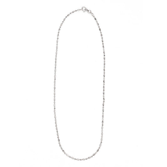 Cadena plateada oval dots