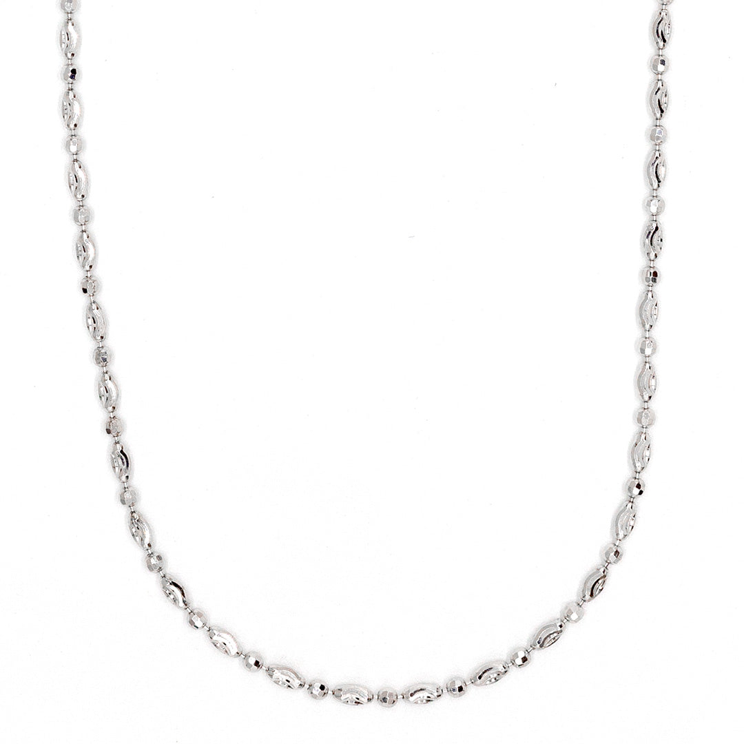 Cadena plateada Oval Dots