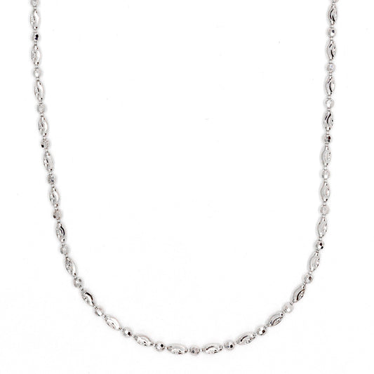 Cadena plateada oval dots