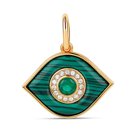 Dije Malaquita Evil Eye Green