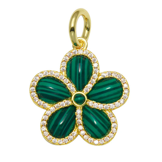 Dije Malaquita Flower Charm