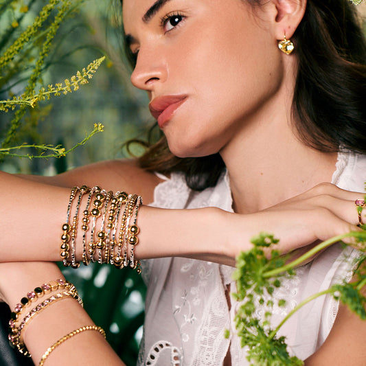 Pulsera dorada mini pink Heart